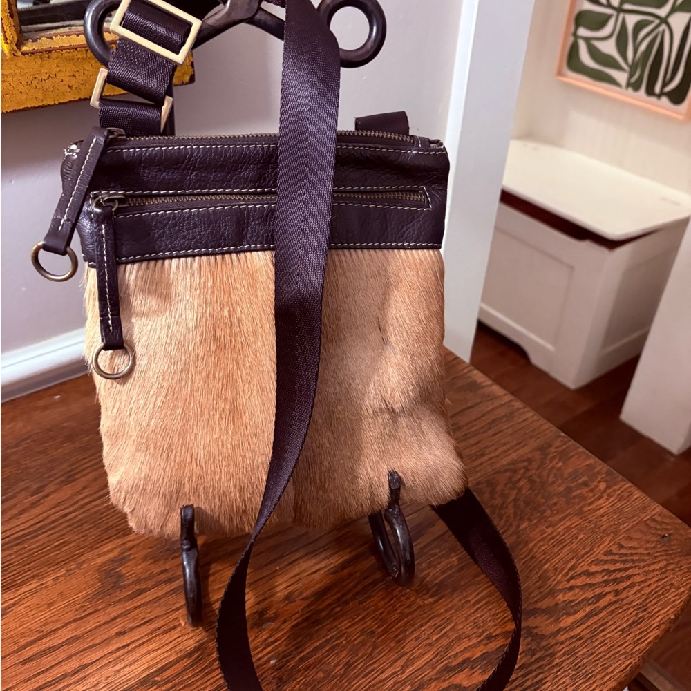 Real Springbok Fur & Leather Crossbody by Diane Gail